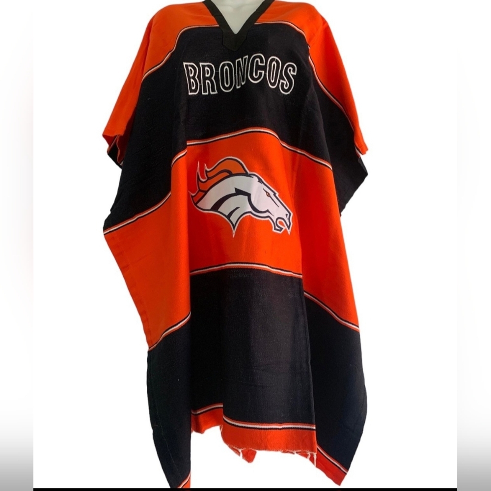 Broncos Orange and Black Poncho